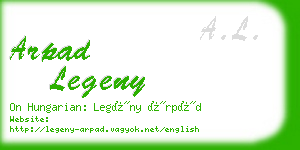 arpad legeny business card